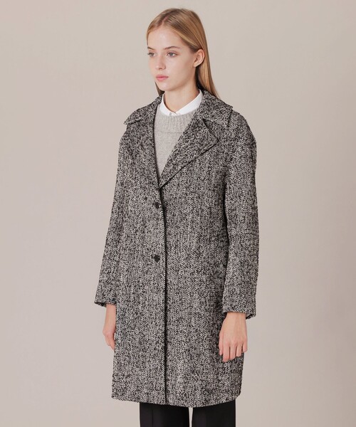 MACKINTOSH LONDON(マッキントッシュ ロンドン)の「【DURRIS/デュリス】ウールツイードコート(その他アウター・レディース・ブラック・38)」の2枚目の写真