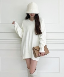 MIIA | Vネックオーバーニット(ニット/セーター)