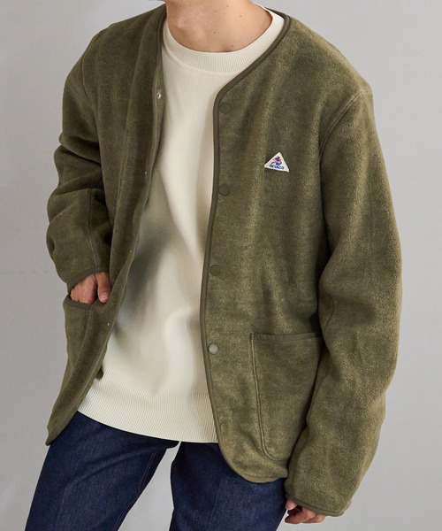 GEVACO（ゲバコ）の「【GEVACO/ゲバコ】両面起毛マイクロフリースノーカラージャケット（ノーカラージャケット・メンズ・ライトグレー/チャコールグレー/カーキ・42/44/40）」の3枚目の写真