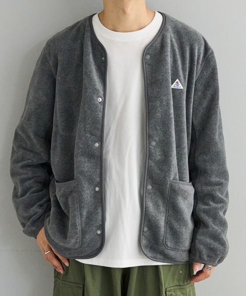 GEVACO（ゲバコ）の「【GEVACO/ゲバコ】両面起毛マイクロフリースノーカラージャケット（ノーカラージャケット・メンズ・ライトグレー/チャコールグレー/カーキ・42/44/40）」の8枚目の写真