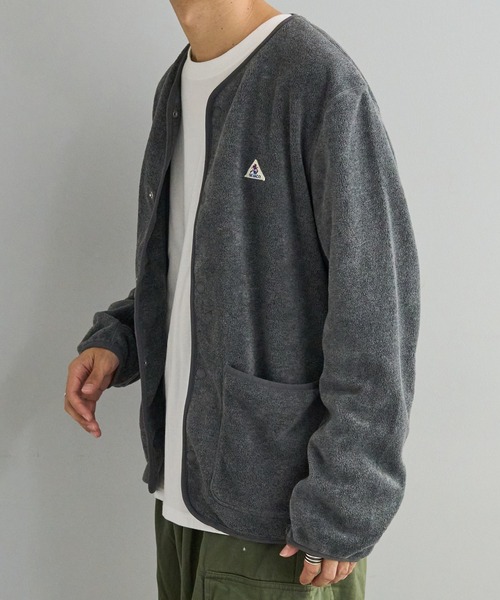 GEVACO（ゲバコ）の「【GEVACO/ゲバコ】両面起毛マイクロフリースノーカラージャケット（ノーカラージャケット・メンズ・ライトグレー/チャコールグレー/カーキ・42/44/40）」の9枚目の写真