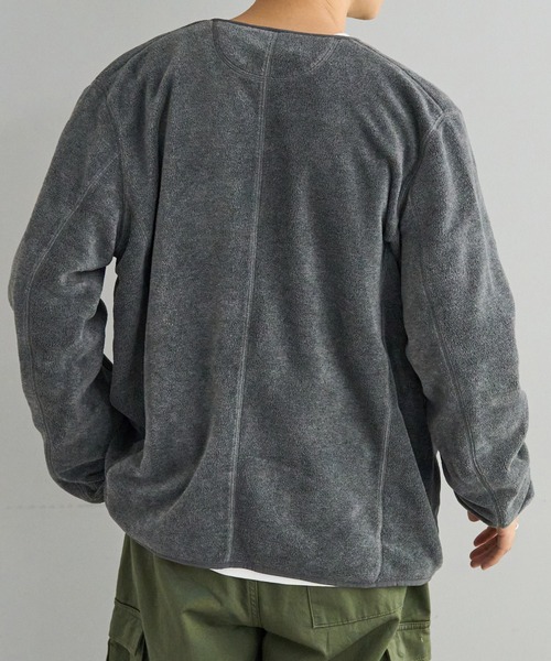 GEVACO（ゲバコ）の「【GEVACO/ゲバコ】両面起毛マイクロフリースノーカラージャケット（ノーカラージャケット・メンズ・ライトグレー/チャコールグレー/カーキ・42/44/40）」の10枚目の写真
