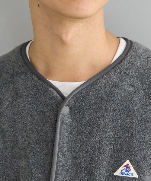 GEVACO（ゲバコ）の「【GEVACO/ゲバコ】両面起毛マイクロフリースノーカラージャケット（ノーカラージャケット・メンズ・ライトグレー/チャコールグレー/カーキ・42/44/40）」の11枚目の写真