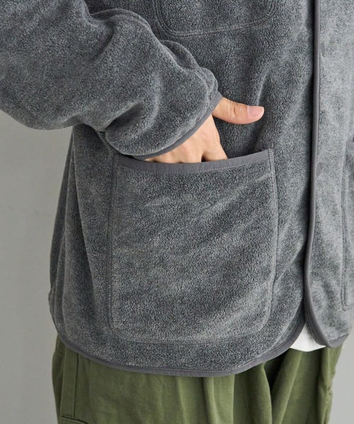 GEVACO（ゲバコ）の「【GEVACO/ゲバコ】両面起毛マイクロフリースノーカラージャケット（ノーカラージャケット・メンズ・ライトグレー/チャコールグレー/カーキ・42/44/40）」の14枚目の写真