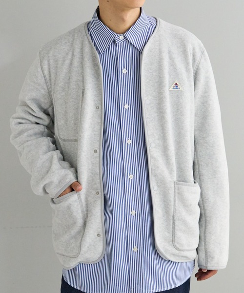 GEVACO（ゲバコ）の「【GEVACO/ゲバコ】両面起毛マイクロフリースノーカラージャケット（ノーカラージャケット・メンズ・ライトグレー/チャコールグレー/カーキ・42/44/40）」の19枚目の写真