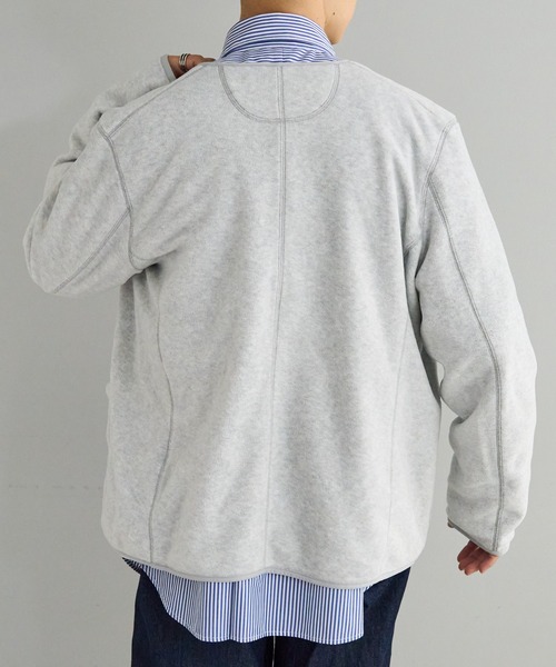 GEVACO（ゲバコ）の「【GEVACO/ゲバコ】両面起毛マイクロフリースノーカラージャケット（ノーカラージャケット・メンズ・ライトグレー/チャコールグレー/カーキ・42/44/40）」の21枚目の写真
