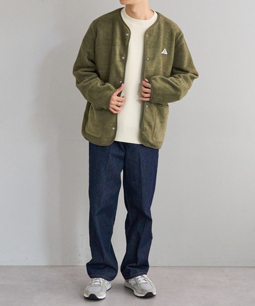 GEVACO（ゲバコ）の「【GEVACO/ゲバコ】両面起毛マイクロフリースノーカラージャケット（ノーカラージャケット・メンズ・ライトグレー/チャコールグレー/カーキ・42/44/40）」の22枚目の写真