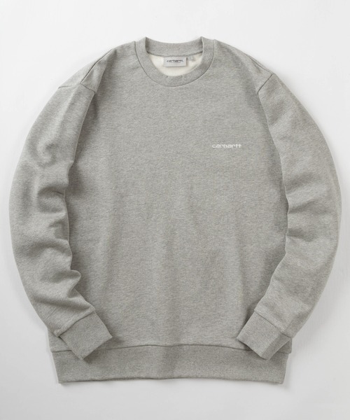Carhartt WIP(カーハートダブリューアイピー)の「【Carhartt/カーハート】ワンポイント ブランドロゴ刺繍 スウェット/CARHARTT SCRIPT EMBROIDERY SWEAT/裏起毛(スウェット・メンズ・ネイビー/グレー/ブラック/ダークグリーン・M/L/XL)」の3枚目の写真