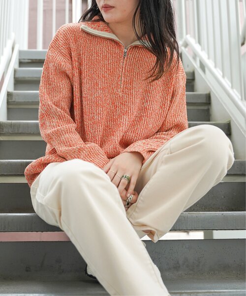 SALE✩.*˚ スコットクラブ系列FENNELバイカラーアメスリニットトップス リフ Riff ざっくり編みニット セーター トップス 長袖 無地