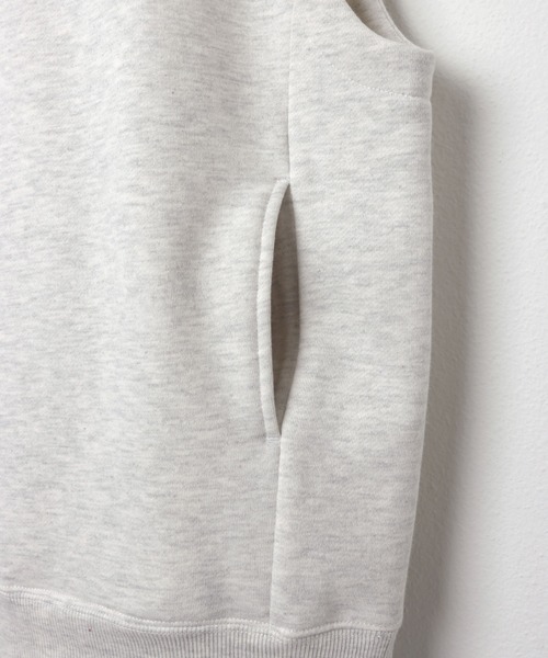 andme（アンドミー）の「裏起毛スウェットパーカーベスト（パーカー・レディース・ブルー/ブラック/ブラウン/オートミール・FREE）」の9枚目の写真