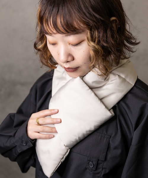 無(ム)の「パディングマフラー(マフラー・メンズ・カーキ/アイボリー/ブラック/イエロー・FREE)」の12枚目の写真