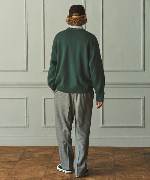 EMMA CLOTHES（エマクローズ）の「フラワージャガードルーズクルーネックニット EMMA CLOTHES（ニット/セーター・メンズ・ブルーグリーン/チャコール/ライトグレー・M/L）」の15枚目の写真