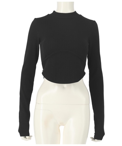 ANAP(アナップ)の「パット付きランダムリブデザイントップスカットソー(Tシャツ/カットソー・レディース・ブラック/ホワイト・FREE)」の5枚目の写真