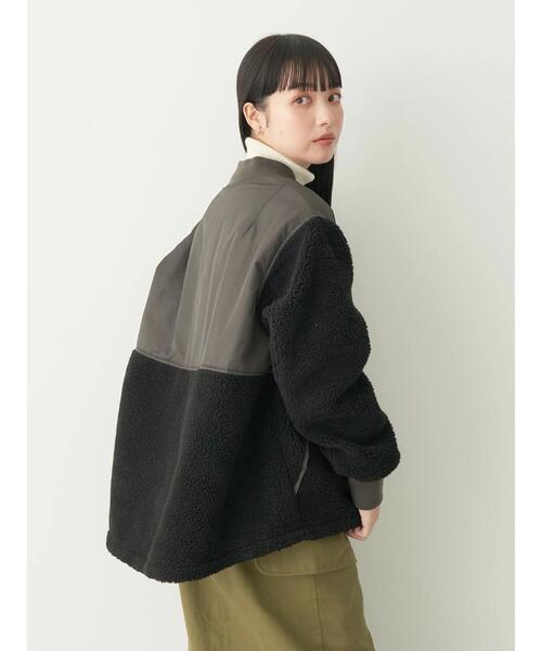 earth music&ecology（アースミュージックアンドエコロジー）の「ボアMIXブルゾン（ブルゾン・レディース・ベージュ/ブラック/グリーン・M/L）」の17枚目の写真