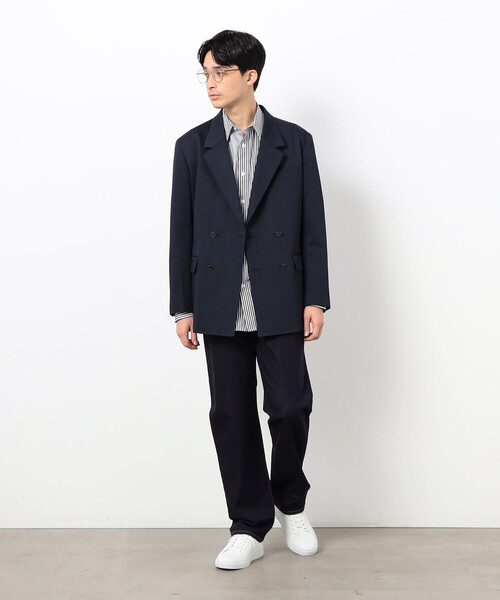 COMME CA ISM（コムサイズム）の「ロンドンストライプ コンビシャツ（シャツ/ブラウス・メンズ・ベージュ/ネイビー・SMALL/MEDIUM/LARGE）」の7枚目の写真