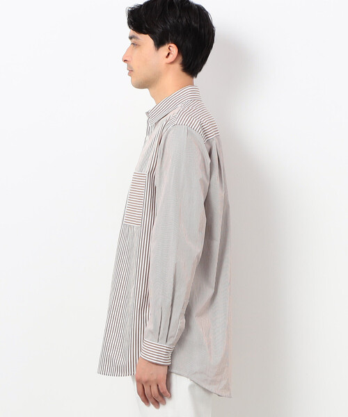 COMME CA ISM（コムサイズム）の「ロンドンストライプ コンビシャツ（シャツ/ブラウス・メンズ・ベージュ/ネイビー・SMALL/MEDIUM/LARGE）」の11枚目の写真