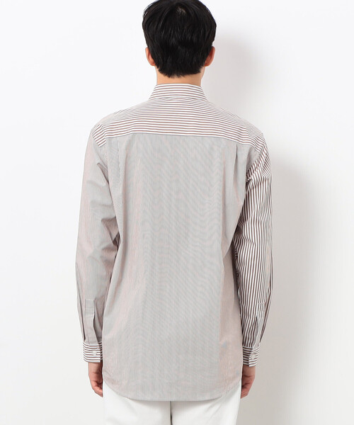 COMME CA ISM（コムサイズム）の「ロンドンストライプ コンビシャツ（シャツ/ブラウス・メンズ・ベージュ/ネイビー・SMALL/MEDIUM/LARGE）」の12枚目の写真