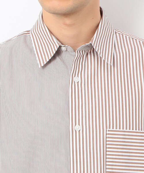 COMME CA ISM（コムサイズム）の「ロンドンストライプ コンビシャツ（シャツ/ブラウス・メンズ・ベージュ/ネイビー・SMALL/MEDIUM/LARGE）」の13枚目の写真