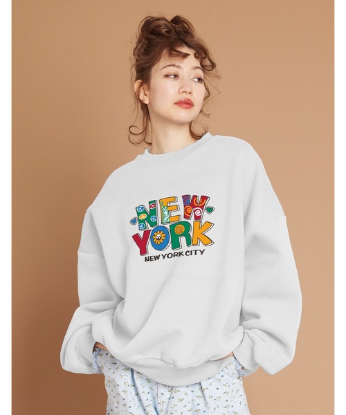 Little sunny bite（リトルサニーバイト）の「New york vintage sweat top（スウェット・レディース・ブラック/カーキ/ホワイト・SMALL/MEDIUM）」の2枚目の写真