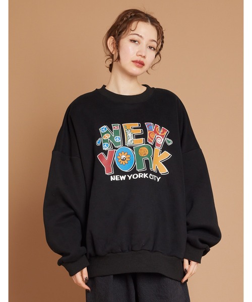 Little sunny bite（リトルサニーバイト）の「New york vintage sweat top（スウェット・レディース・ブラック/カーキ/ホワイト・SMALL/MEDIUM）」の3枚目の写真