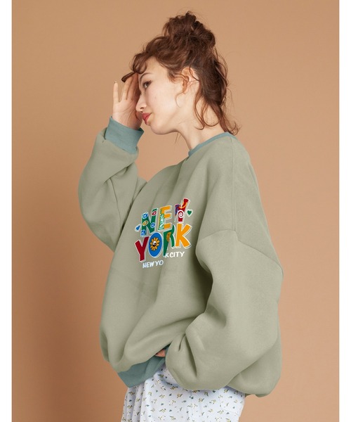 Little sunny bite（リトルサニーバイト）の「New york vintage sweat top（スウェット・レディース・ブラック/カーキ/ホワイト・SMALL/MEDIUM）」の9枚目の写真