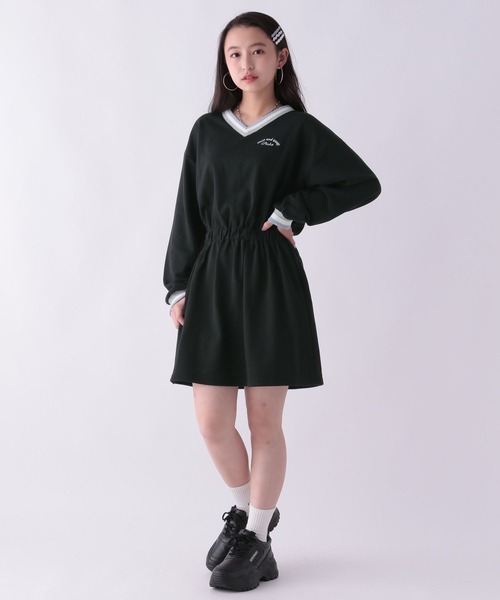 repipi armario(レピピ アルマリオ)の「チルデンネックワンピース(ワンピース・キッズ・グレー/ブルー/ブラック・SMALL/MEDIUM/LARGE)」の1枚目の写真
