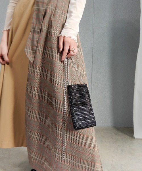 minia（ミニア）の「ラインストーンメッシュミニショルダー（ショルダーバッグ・レディース・ブラック/シルバー・FREE）」の3枚目の写真