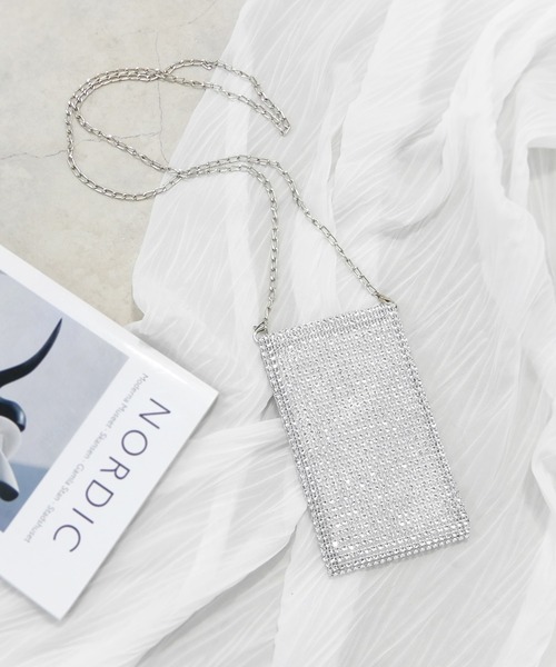minia（ミニア）の「ラインストーンメッシュミニショルダー（ショルダーバッグ・レディース・ブラック/シルバー・FREE）」の12枚目の写真