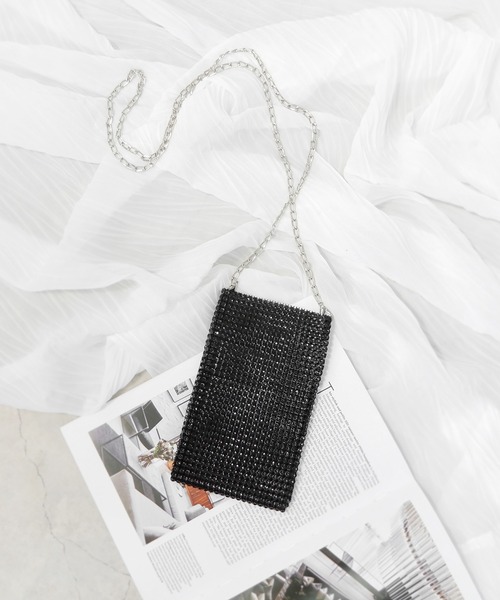 minia（ミニア）の「ラインストーンメッシュミニショルダー（ショルダーバッグ・レディース・ブラック/シルバー・FREE）」の13枚目の写真