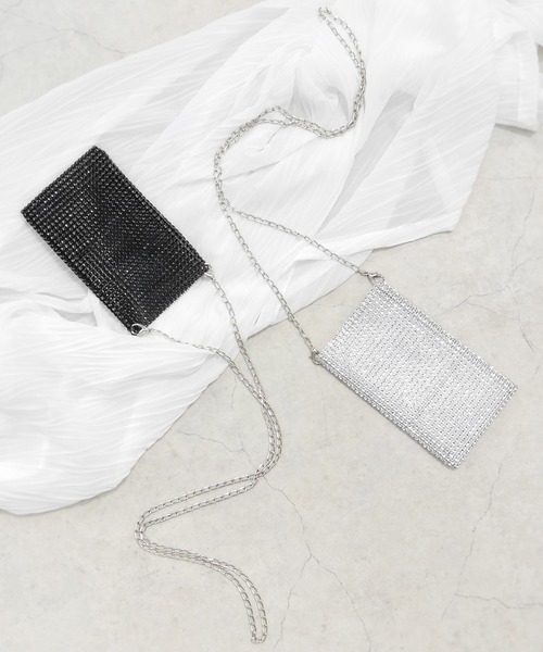 minia（ミニア）の「ラインストーンメッシュミニショルダー（ショルダーバッグ・レディース・ブラック/シルバー・FREE）」の10枚目の写真