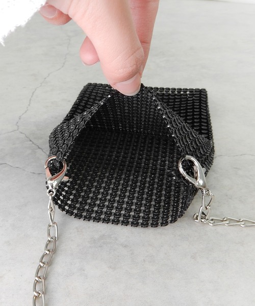 minia（ミニア）の「ラインストーンメッシュミニショルダー（ショルダーバッグ・レディース・ブラック/シルバー・FREE）」の15枚目の写真