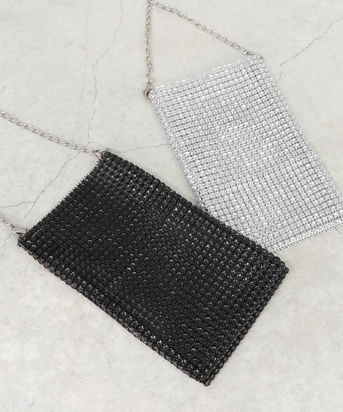 minia（ミニア）の「ラインストーンメッシュミニショルダー（ショルダーバッグ・レディース・ブラック/シルバー・FREE）」の11枚目の写真