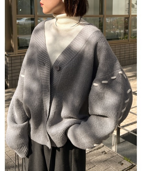 Re:EDIT(リエディ)の「ステッチデザインオーバーサイズ起毛ニット Re:EDIT(リエディ)の「ステッチデザインオーバーサイズ起毛ニット