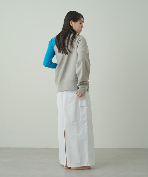 earthy(アーシー)の「earthy_ワンショルニット(ニット/セーター・レディース・オフホワイト/グレー・FREE)」の16枚目の写真