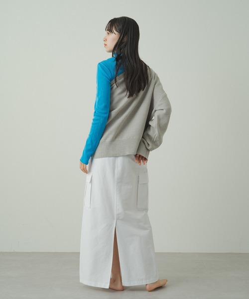 earthy(アーシー)の「earthy_ワンショルニット(ニット/セーター・レディース・オフホワイト/グレー・FREE)」の18枚目の写真