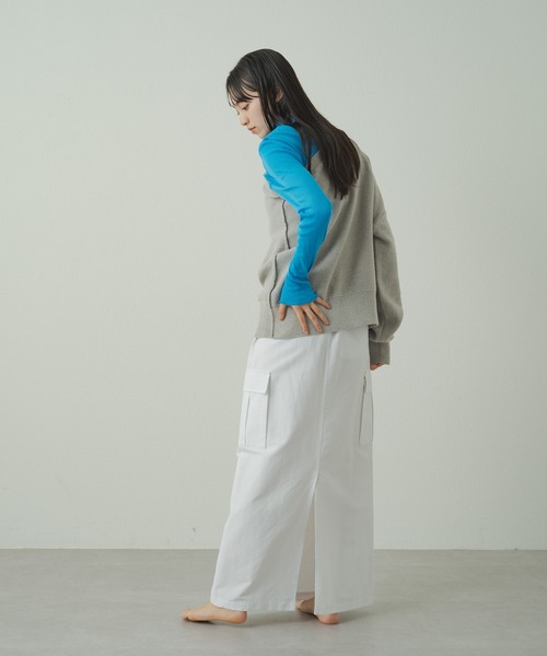 earthy(アーシー)の「earthy_ワンショルニット(ニット/セーター・レディース・オフホワイト/グレー・FREE)」の19枚目の写真