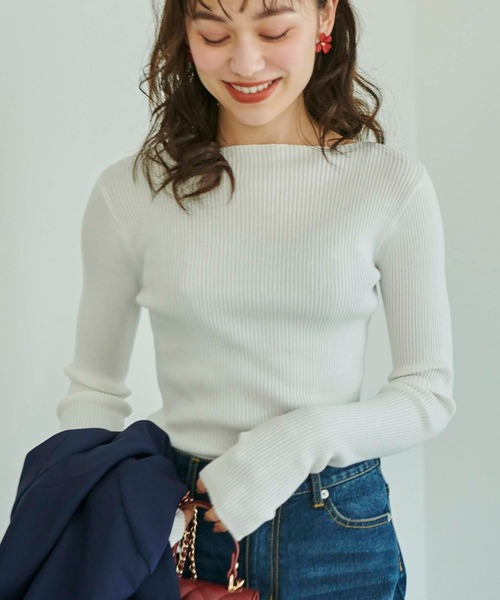 Edit Sheen(エディットシーン)の「指抜きボートネックニット(ニット/セーター・レディース・ブラック/ホワイト/イエロー/ホワイト×ブラック/ピンク系その他・M)」の11枚目の写真