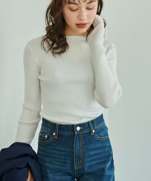 Edit Sheen(エディットシーン)の「指抜きボートネックニット(ニット/セーター・レディース・ブラック/ホワイト/イエロー/ホワイト×ブラック/ピンク系その他・M)」の12枚目の写真