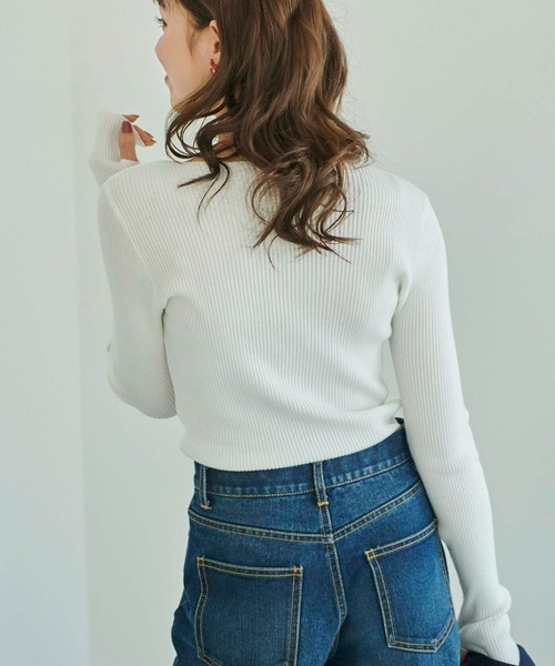 Edit Sheen(エディットシーン)の「指抜きボートネックニット(ニット/セーター・レディース・ブラック/ホワイト/イエロー/ホワイト×ブラック/ピンク系その他・M)」の13枚目の写真