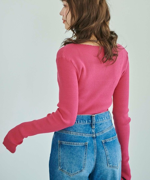 Edit Sheen(エディットシーン)の「指抜きボートネックニット(ニット/セーター・レディース・ブラック/ホワイト/イエロー/ホワイト×ブラック/ピンク系その他・M)」の19枚目の写真