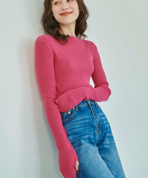 Edit Sheen(エディットシーン)の「指抜きボートネックニット(ニット/セーター・レディース・ブラック/ホワイト/イエロー/ホワイト×ブラック/ピンク系その他・M)」の20枚目の写真