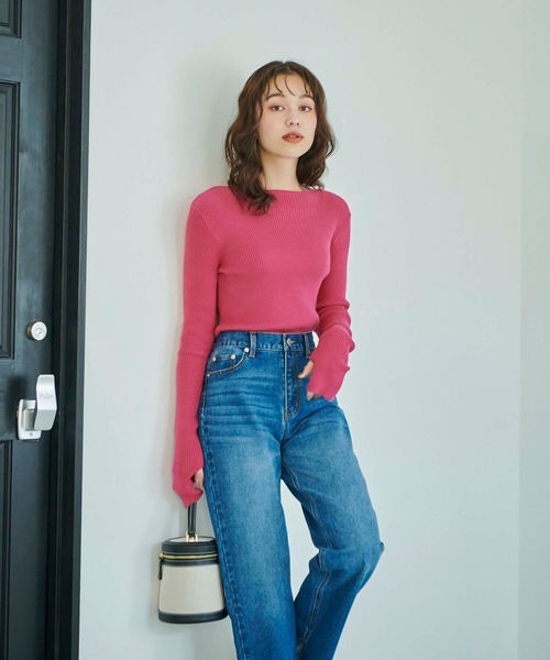 Edit Sheen(エディットシーン)の「指抜きボートネックニット(ニット/セーター・レディース・ブラック/ホワイト/イエロー/ホワイト×ブラック/ピンク系その他・M)」の21枚目の写真