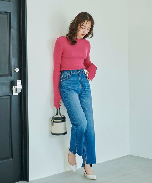 Edit Sheen(エディットシーン)の「指抜きボートネックニット(ニット/セーター・レディース・ブラック/ホワイト/イエロー/ホワイト×ブラック/ピンク系その他・M)」の22枚目の写真