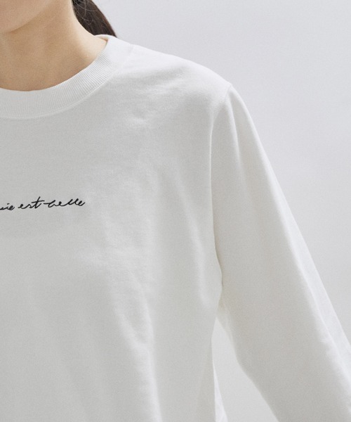 SALON adam et rope'(サロン アダム エ ロペ)の「ロゴ刺繍入りフレアスリーブクロップドスウェット(スウェット・レディース・ホワイト/ブラック・FREE)」の21枚目の写真