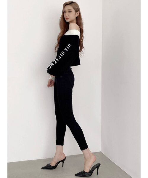 GYDA（ジェイダ）の「H/W ウエストクロススキニーデニムパンツ