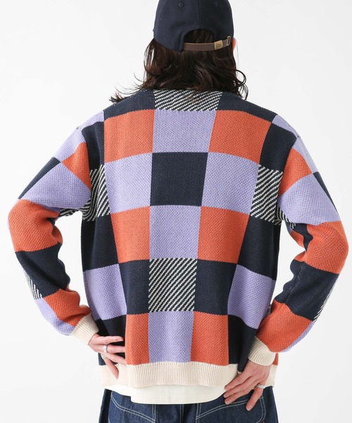URBAN RESEARCH Sonny Label（アーバンリサーチサニーレーベル）の「マルチカラーブロックチェックカーディガン（カーディガン/ボレロ・メンズ・ブルー系その他/パープル系その他/グリーン系その他・MEDIUM/LARGE）」の14枚目の写真