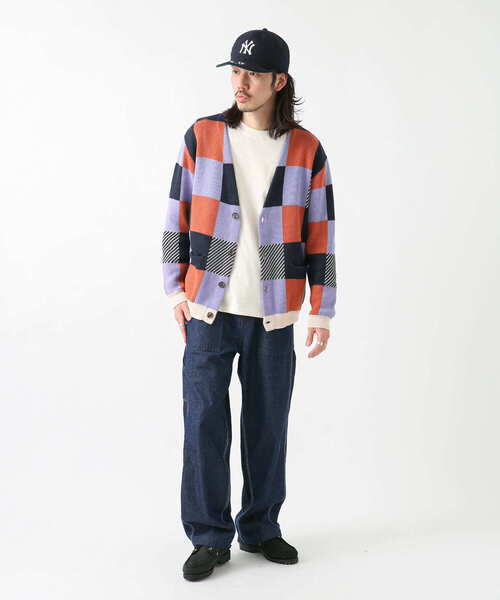 URBAN RESEARCH Sonny Label（アーバンリサーチサニーレーベル）の「マルチカラーブロックチェックカーディガン（カーディガン/ボレロ・メンズ・ブルー系その他/パープル系その他/グリーン系その他・MEDIUM/LARGE）」の17枚目の写真