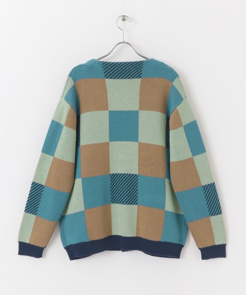 URBAN RESEARCH Sonny Label（アーバンリサーチサニーレーベル）の「マルチカラーブロックチェックカーディガン（カーディガン/ボレロ・メンズ・ブルー系その他/パープル系その他/グリーン系その他・MEDIUM/LARGE）」の7枚目の写真