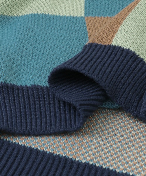 URBAN RESEARCH Sonny Label（アーバンリサーチサニーレーベル）の「マルチカラーブロックチェックカーディガン（カーディガン/ボレロ・メンズ・ブルー系その他/パープル系その他/グリーン系その他・MEDIUM/LARGE）」の8枚目の写真