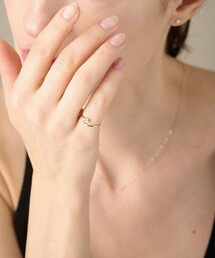 ダイヤモンド♡5号【エテ】K10WG スクリュー ピンキーリング☆アガット 好き ダイヤモンド♡5号【エテ】K10 スクリュー ピンキーリング
